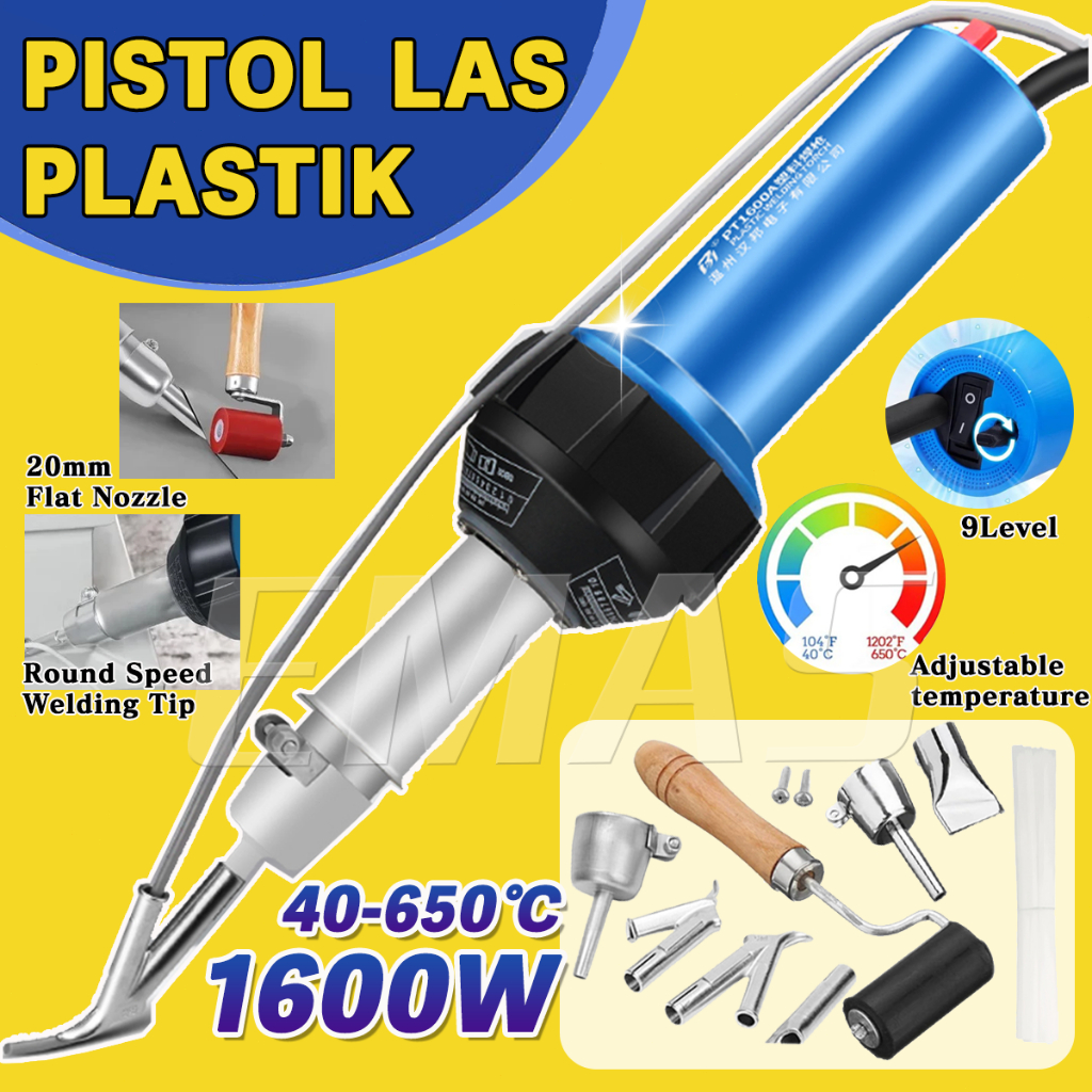 Jual 1000W/1600W 220V Pistol Las Plastic Welding Gun Alat Las Tembak ...