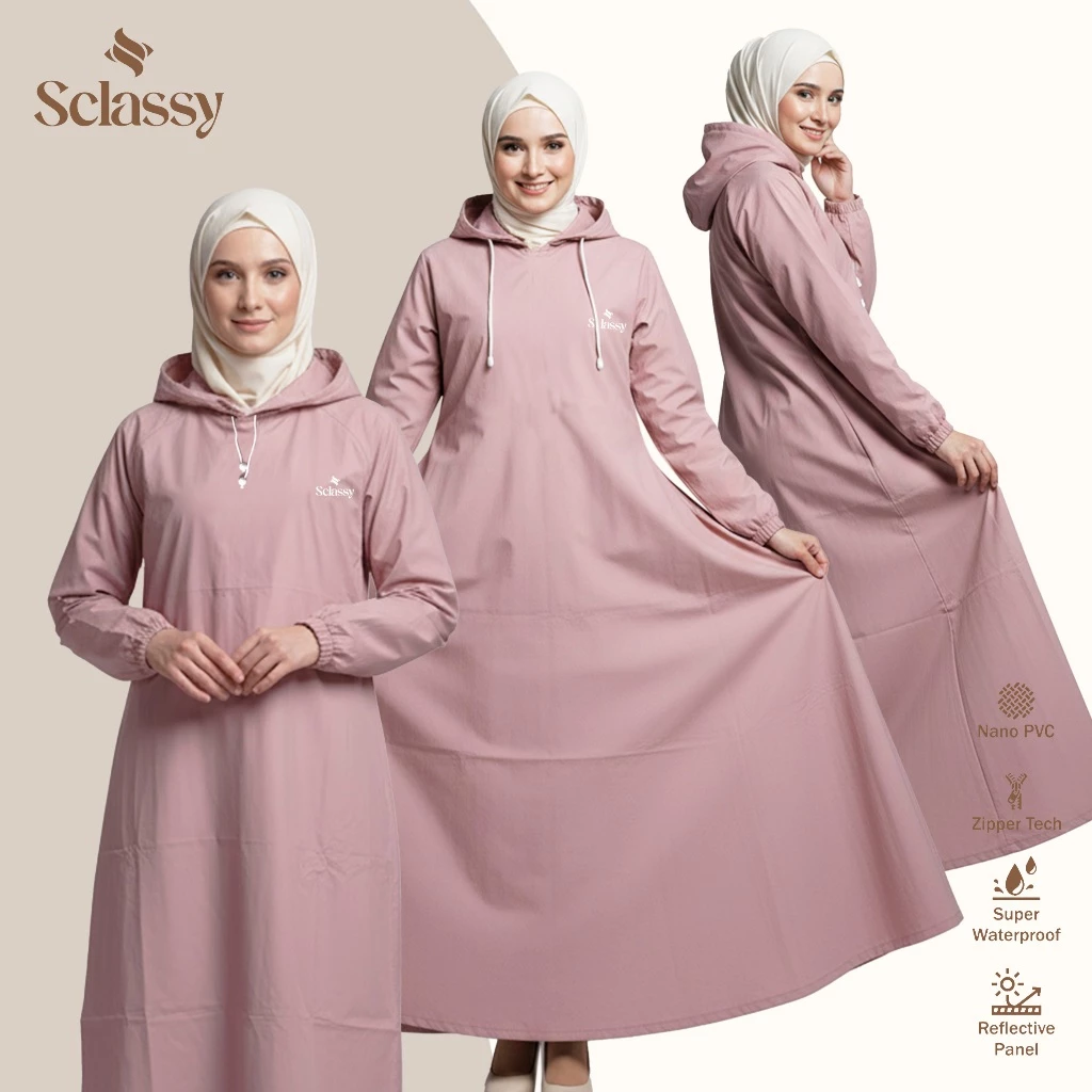 SCLASSY Jas Hujan Wanita Pastel Lucu Aesthetic