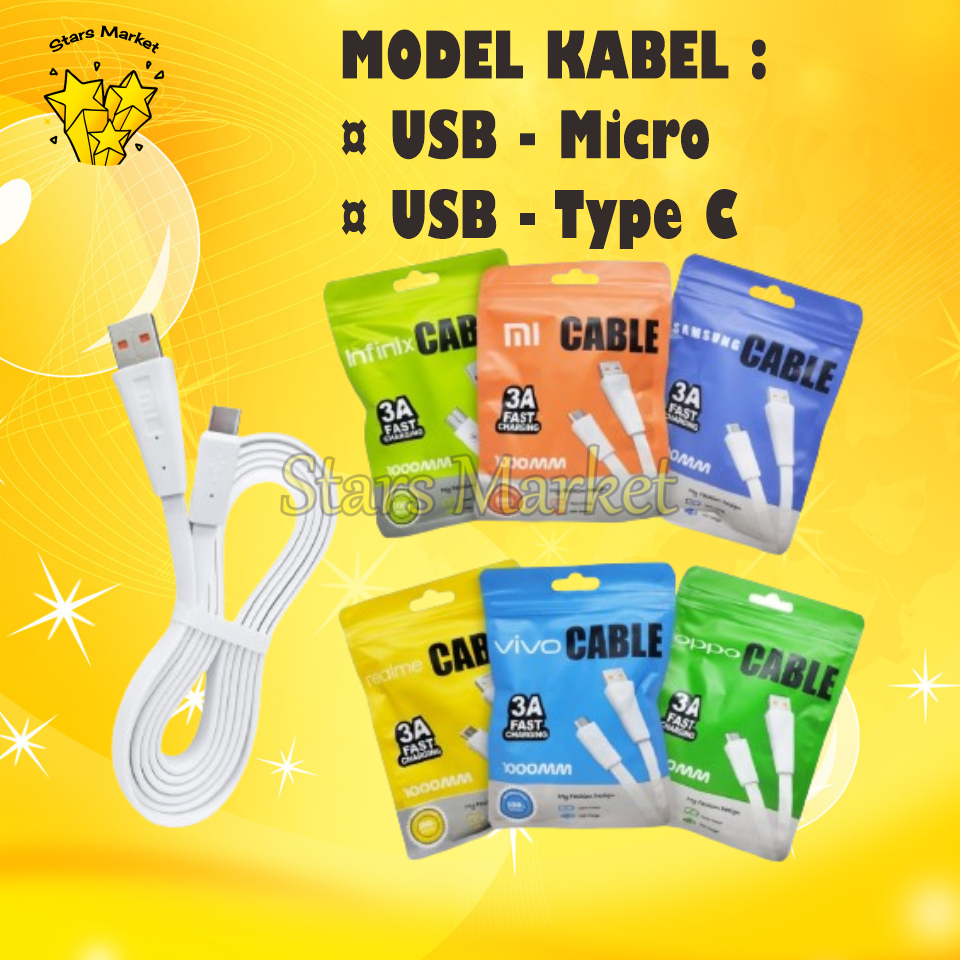 Jual [ GROSIR ] KABEL DATA BRANDED 3.0A MICRO USB PACK PLASTIK | Shopee ...