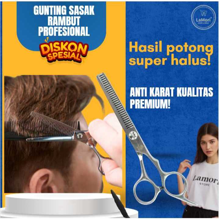 Jual Gunting Sasak Rambut Profesional Tajam Ergonomis Anti Karat Nyaman ...