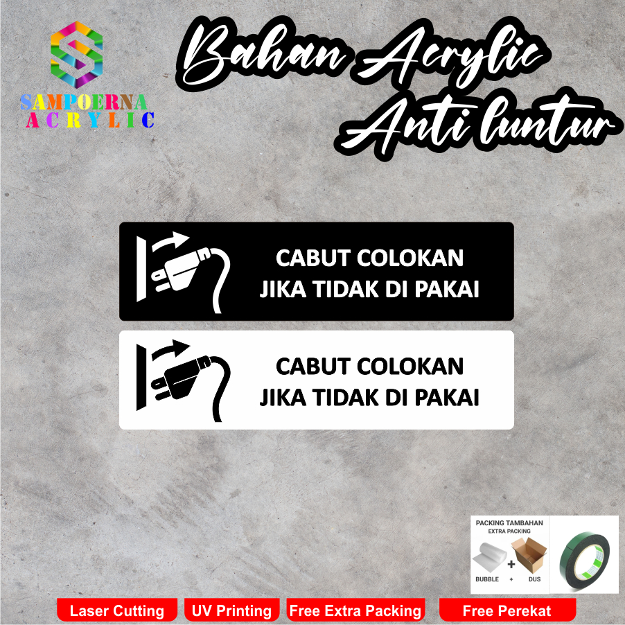 Jual sign akrilik CABUT COLOKAN JIKA TIDAK DI PAKAI minimalis aesthetic ...