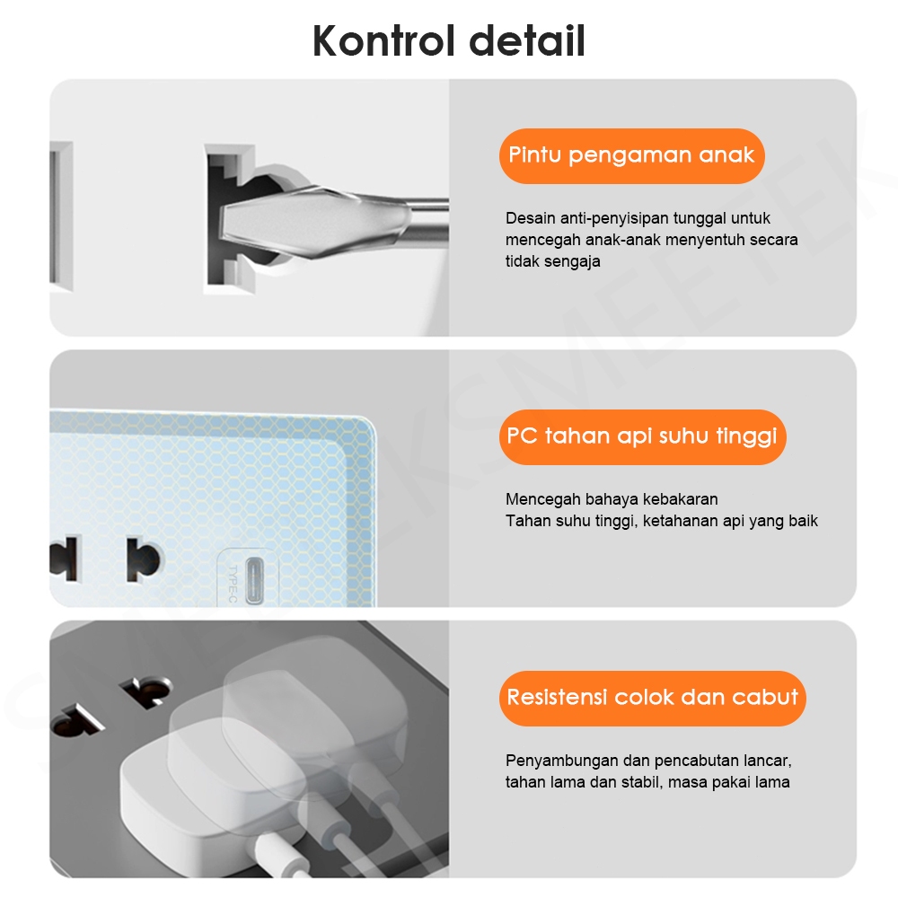 Jual Stop Kontak Universal Wallplug Power Socket USB Fast Charging ...