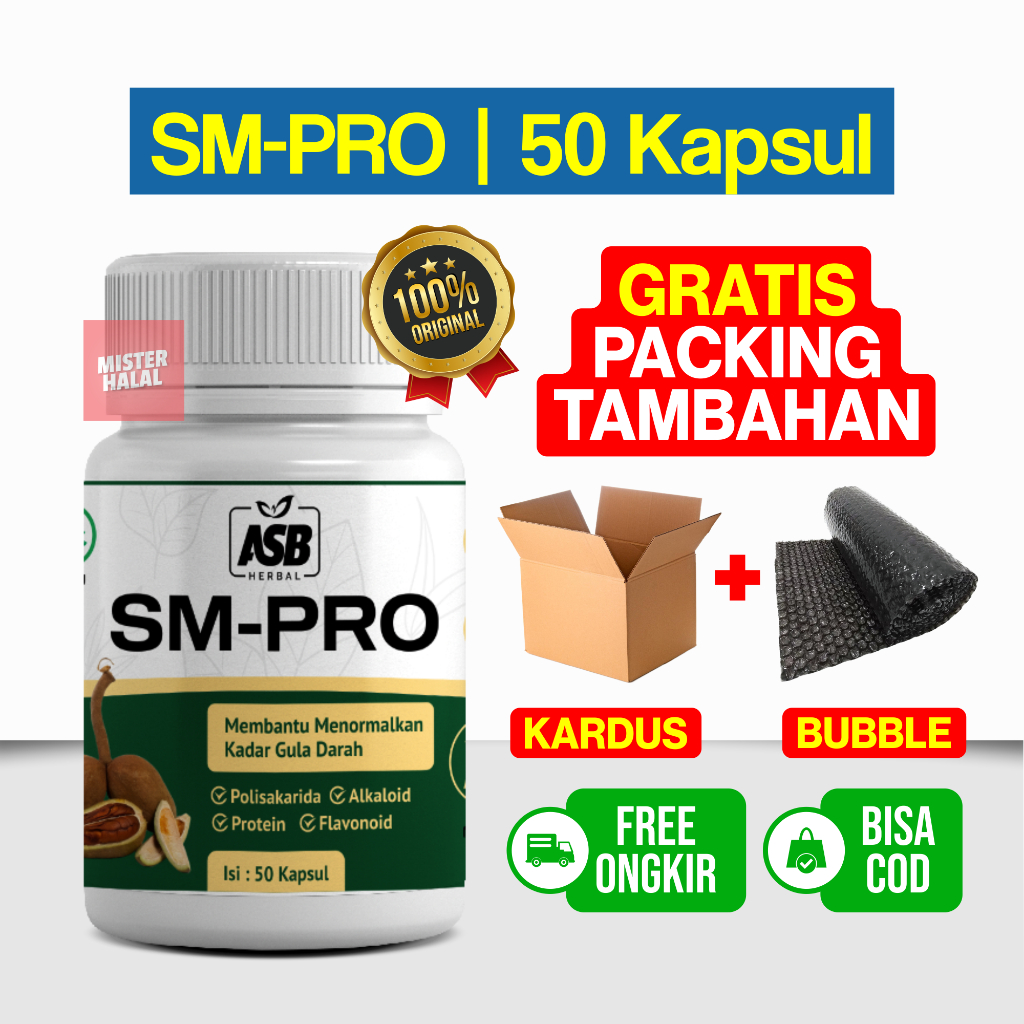 SM PRO Herbal Diabetes & Hipertensi – Bantu Jaga Gula Darah Tinggi dan Tekanan Darah Tetap Stabil, Dukung Penderita Kencing Manis Agar Tidak Mudah Lemas & Pusing, Aktivitas Harian Lebih Tenang – Suplemen Herbal Original