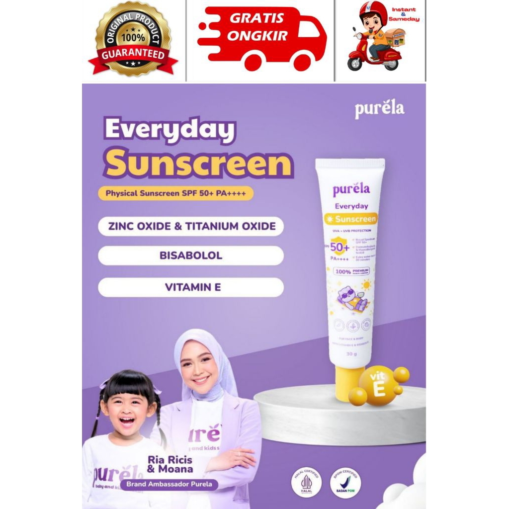 Jual [READY STOK]PURELA ORIGINAL 100% Sunscreen anak spf 50+ PA++ ...