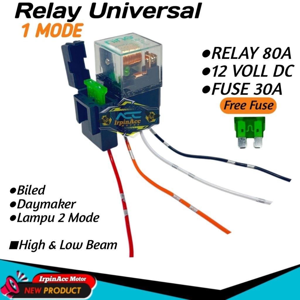 Jual Relay Rellay Untuk Klakson dan Lampu 4 Kaki 12v 80A PMV Riley ...