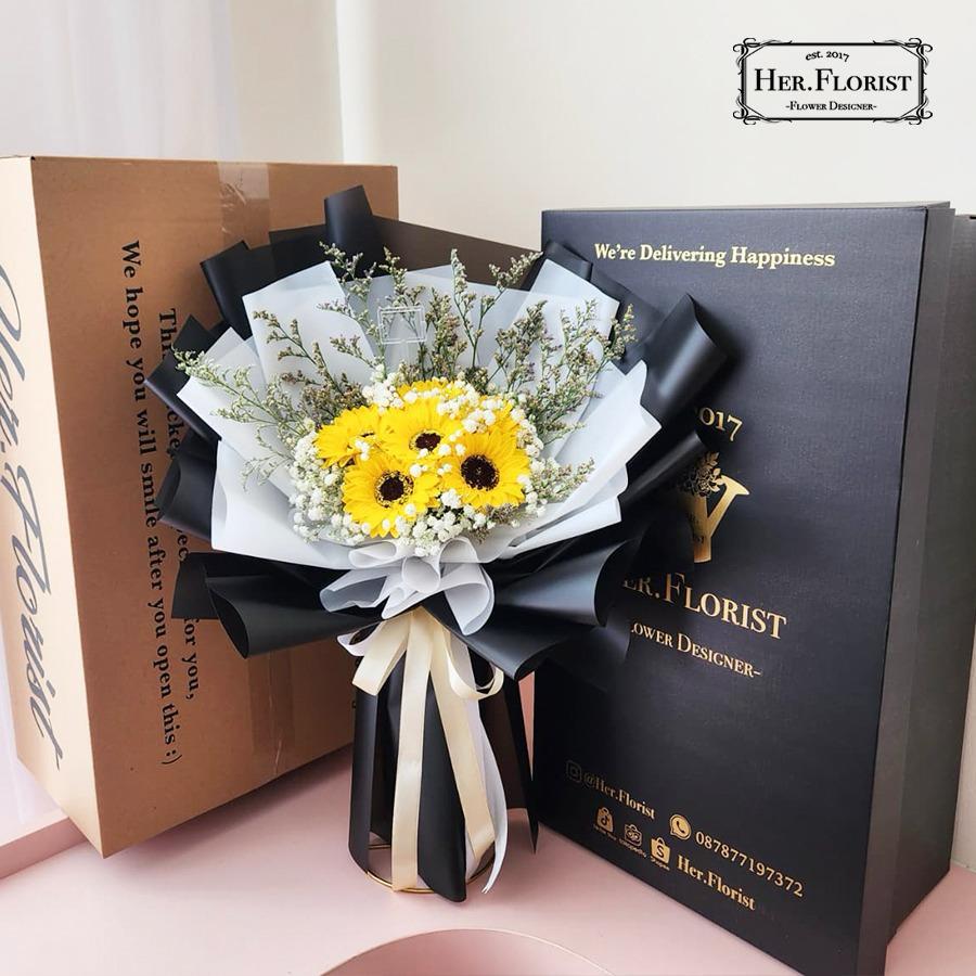 Jual Her.GS [SUNFLOWER] Buket Matahari Besar | Soap & Dried Flower ...