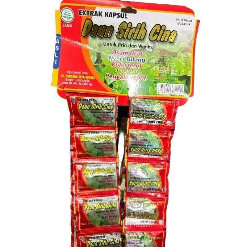 Kapsul Daun Sirih Cina 10 Sachet 20 Kapsul Asam Urat Pegal Linu Rheumatik Encok
