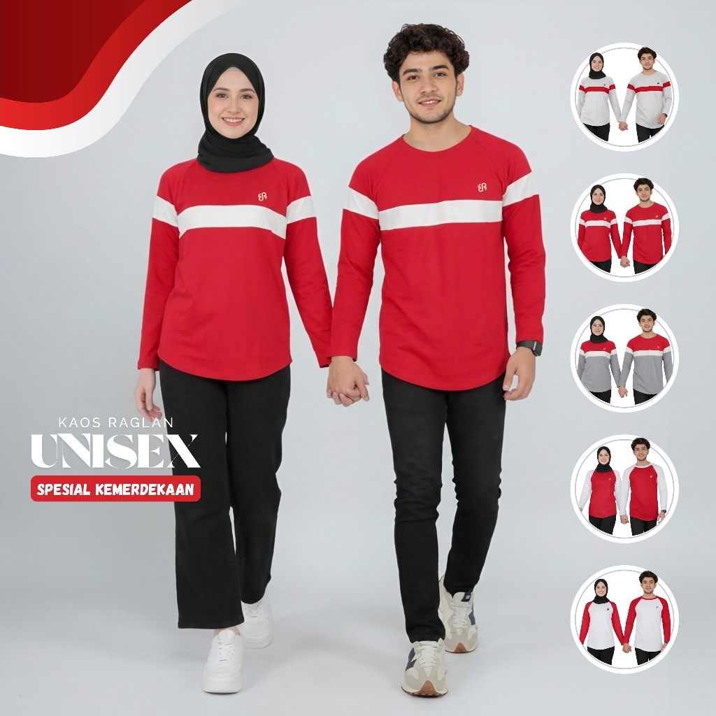 Jual Indonesia Raglan Kaos Wanita Pria Unisex Lengan Panjang Oversize ...