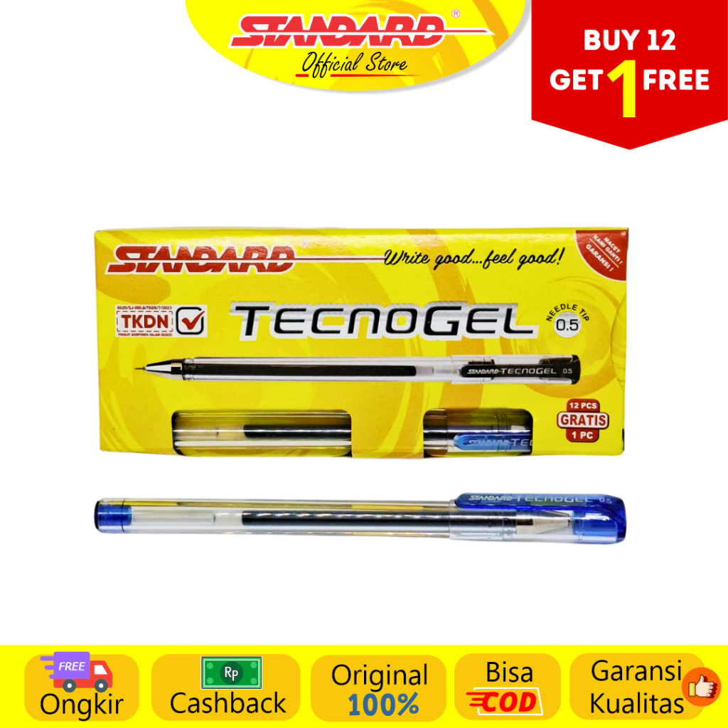 Standard - Pulpen Tecnogel 0.5  ( Alat Tulis / Pen / Ballpoint / Pena ) (2)
