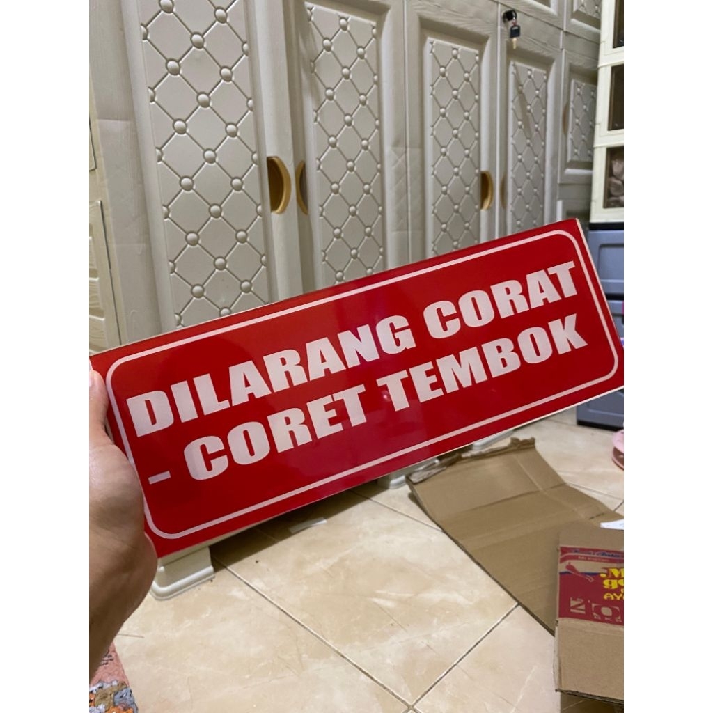Jual Akrilik / Stiker Dilarang Corat Coret Tembok | Shopee Indonesia