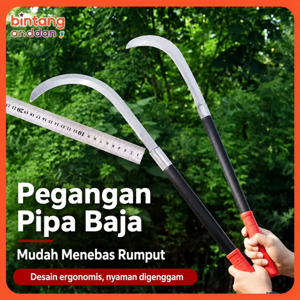 Sabit Multifungsi Baja Mangan Bentuk Daun Willow, tajam dan tahan lama, cocok untuk memotong rumput, ranting, atau hasil panen