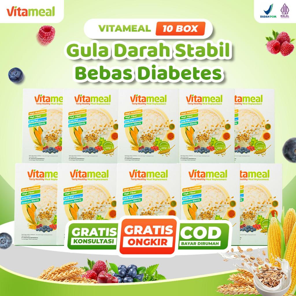 Vitameal 10 Box Lebih Murah - Terbukti Mengobati Diabetes Gula Darah Tinggi Secara Alami 100% BPOM
