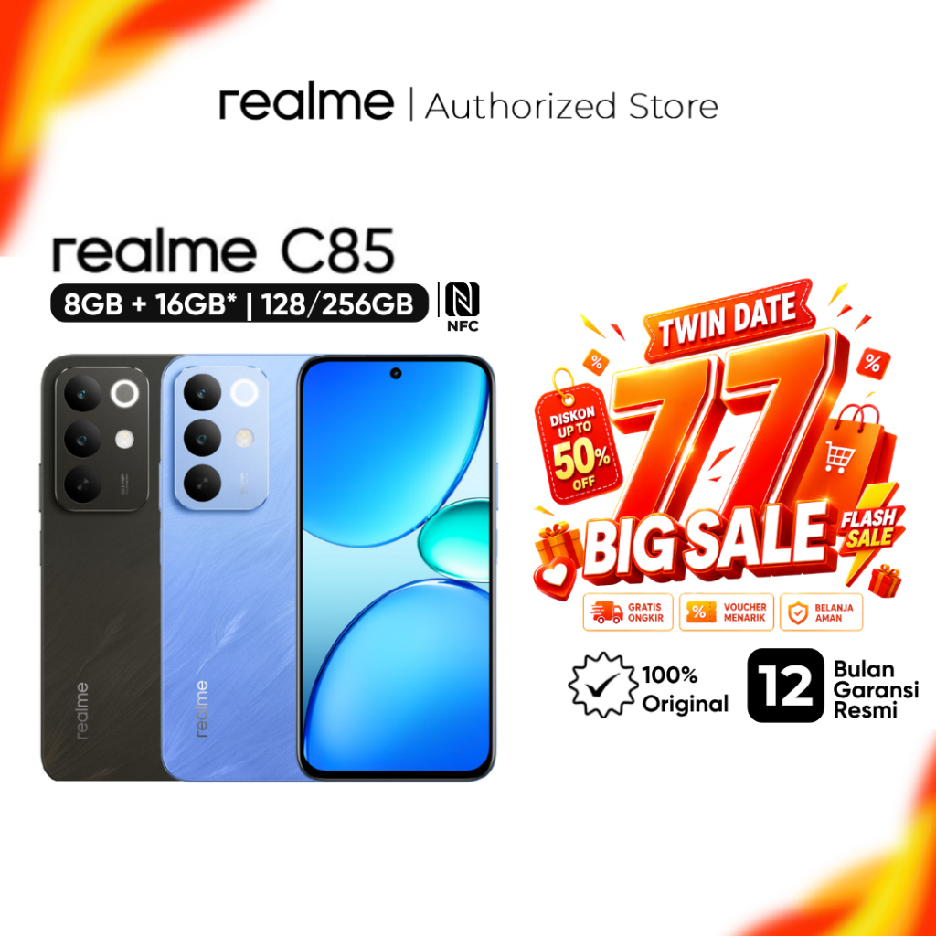 realme C85 4G 6GB/8GB+16GB* | 128GB/256GB (7000mAh Titan Battery | IP69 Pro Water Resistance