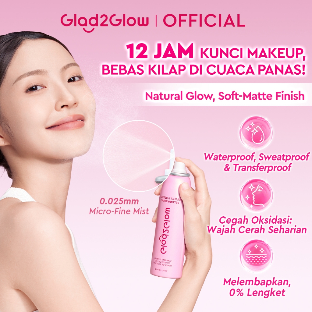 Jual [New Launch]Glad2Glow Perfect Airbrush Setting Spray 100ml - Kunci ...
