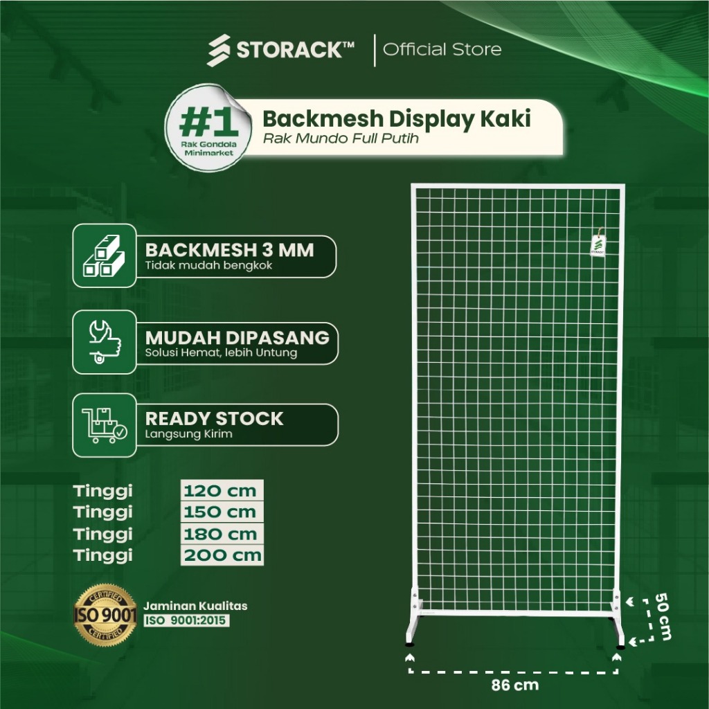 Jual STORACK™ Rak Mundo Standing KAKI Ram Backmesh Rak Gantungan ...