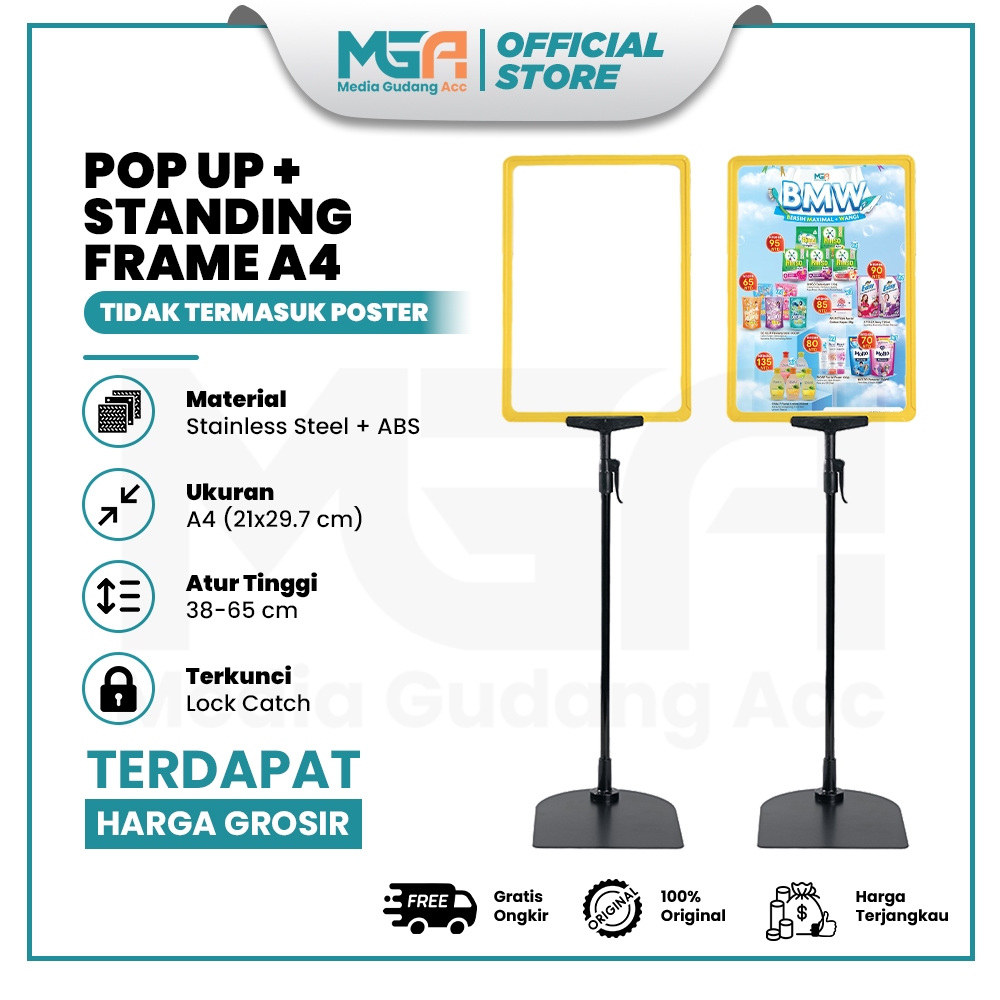 Jual Pop Up Frame A4 / Standing Frame Poster / Papan Harga Promo Toko ...