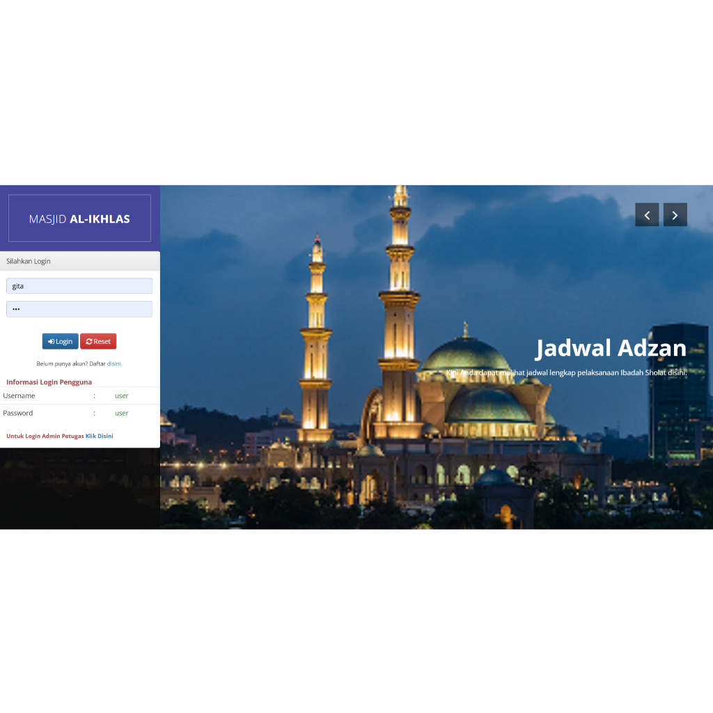 Aplikasi Manajemen Masjid Berbasis Web (PHP)