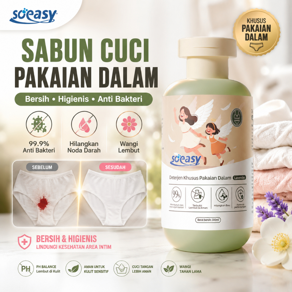 Jual [ Cepat Bersih ] SO EASY Underwear Detergent Sabun Cuci Pakaian ...