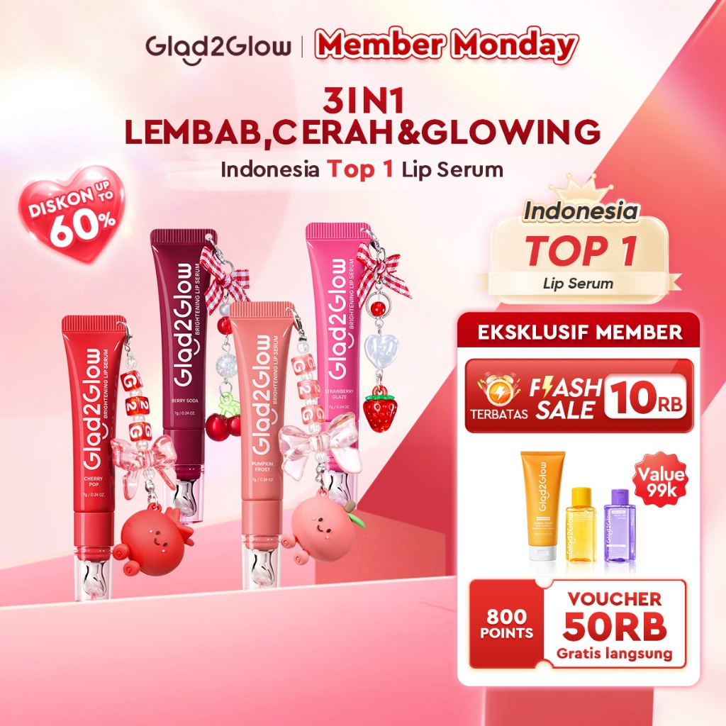 [New shades! ]Glad2Glow BRIGHTENING LIP SERUM ×GGBaby Special Edition  7g Ready Stock! Mencerahkan, Melembabkan Bibir dengan Warna Natural | Lip tint&Lip care g2g glad2glow official store