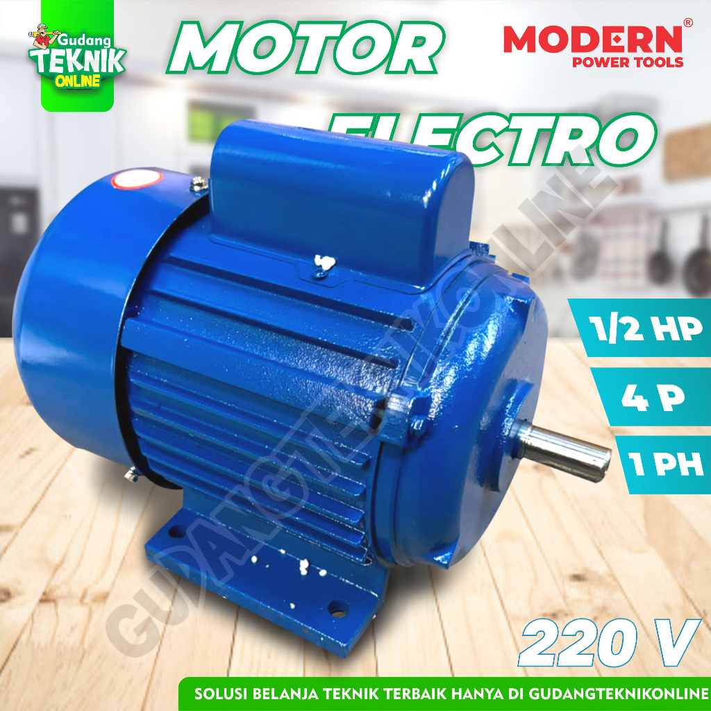 MODERN 1/2HP|4P|1PH Dinamo Motor Penggerak 0.5HP 4P 1Ph MODERN  220V / Elektro Motor 0,5 HP 1Phase Dinamo Listrik Penggerak Mesin MODERN