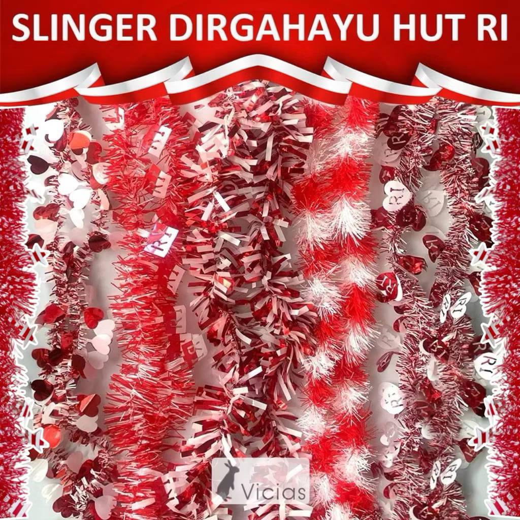 Slinger Bendera Merah Putih Dirgahayu Dekorasi 17 Agustus Murah Grosir Hiasan HUT RI