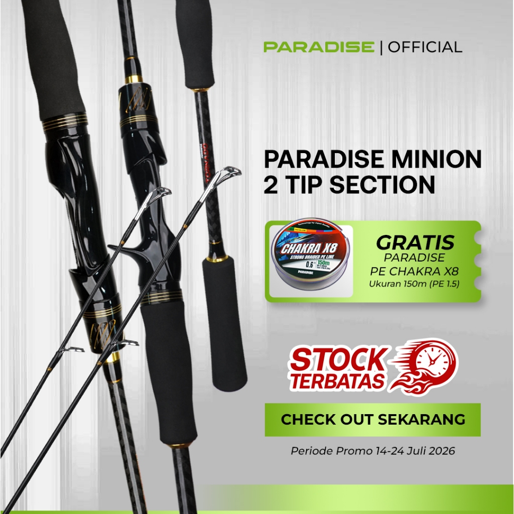 Paradise - Joran Pancing Paradise Minion Joran Spinning & Baitcasting Carbon Solid Hight Respon Solid - Pancingan Kuat Garansi 1 Tahun
