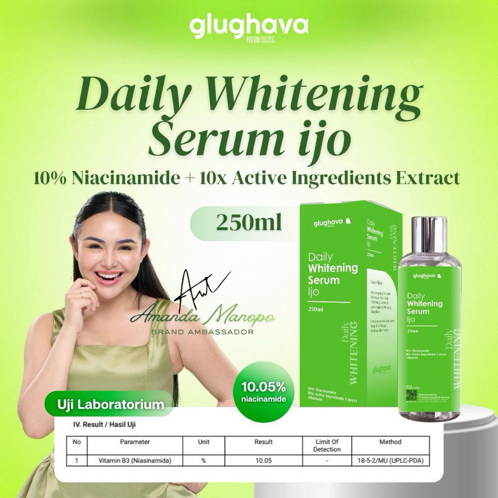 GLUGHAVA PUSAT- SERUM IJO DAILY 250ML - Fokus whitening kulit belang serta kusam