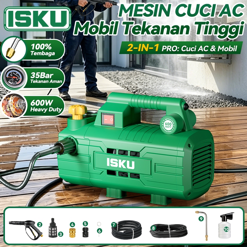Isku Mesin Cuci Tekanan Tinggi 600w Mesin Steam Cuci Mobil Motor High Pressure Washer