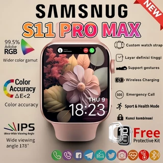 SAMSNUG Smartwatch S11 PRO MAX Original with 2.1" HD AMOLED Display GPS NFC Jam Pintar Olahraga Bluetooth Smart Watch Pintar Wanita Tahan Air Jam Tangan Pintar IP68 Monitor Monitor Detak Jantung Android IOS