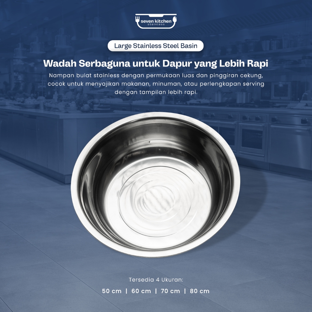 Jual Baskom Jumbo Stainless Steel 50/60/70/80 cm Anti Karat | Shopee ...