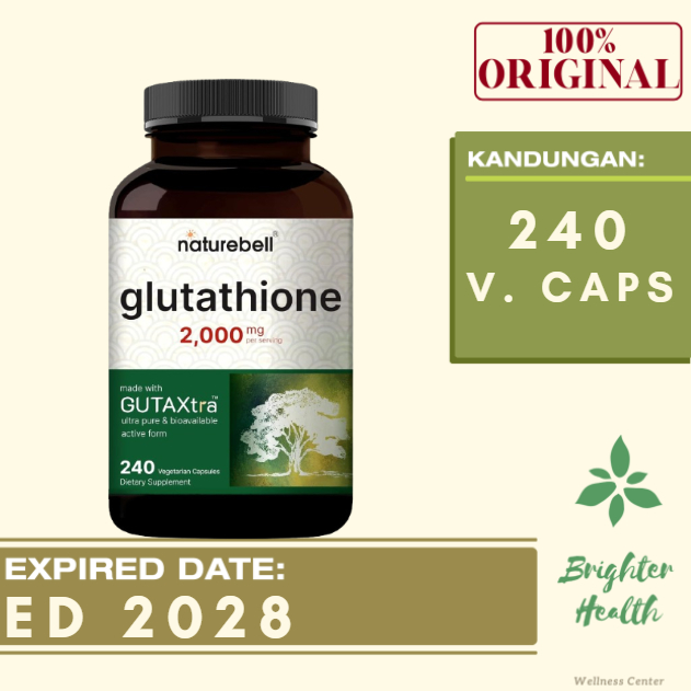Jual Naturebell Glutathione Reduced 2000mg 240 Veggie Capsule Antioxidant