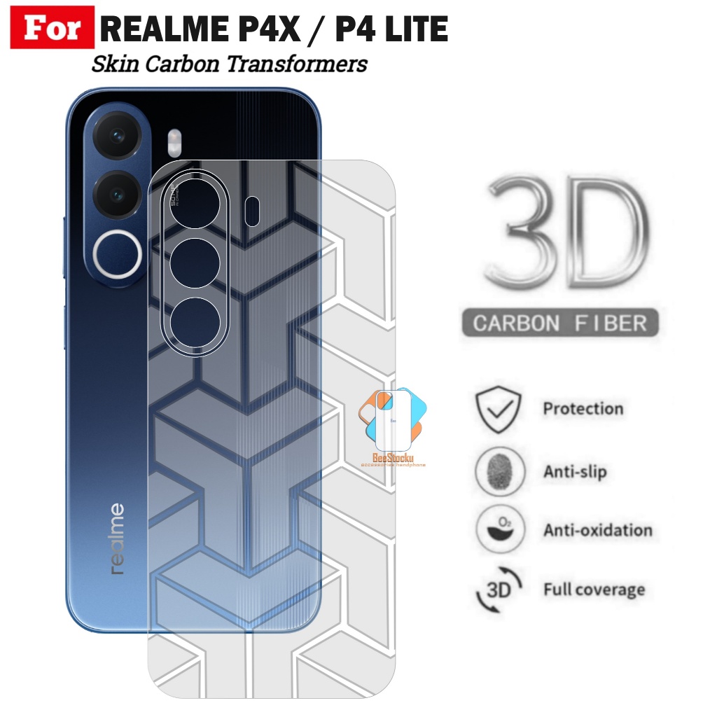 Jual Skin Carbon Realme P4X / P4 Lite Garskin Fiber Anti Jamur ...