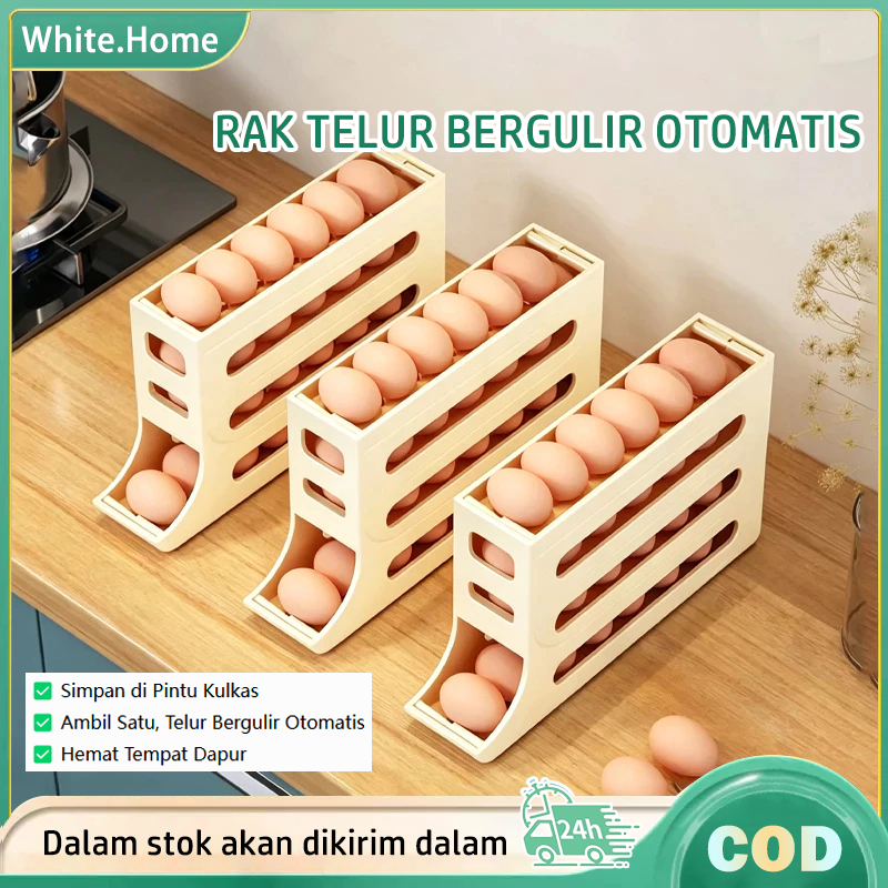 Jual Rak Telur 4 Tingkat Otomatis Bergulir Egg Tray Tempat Rak ...