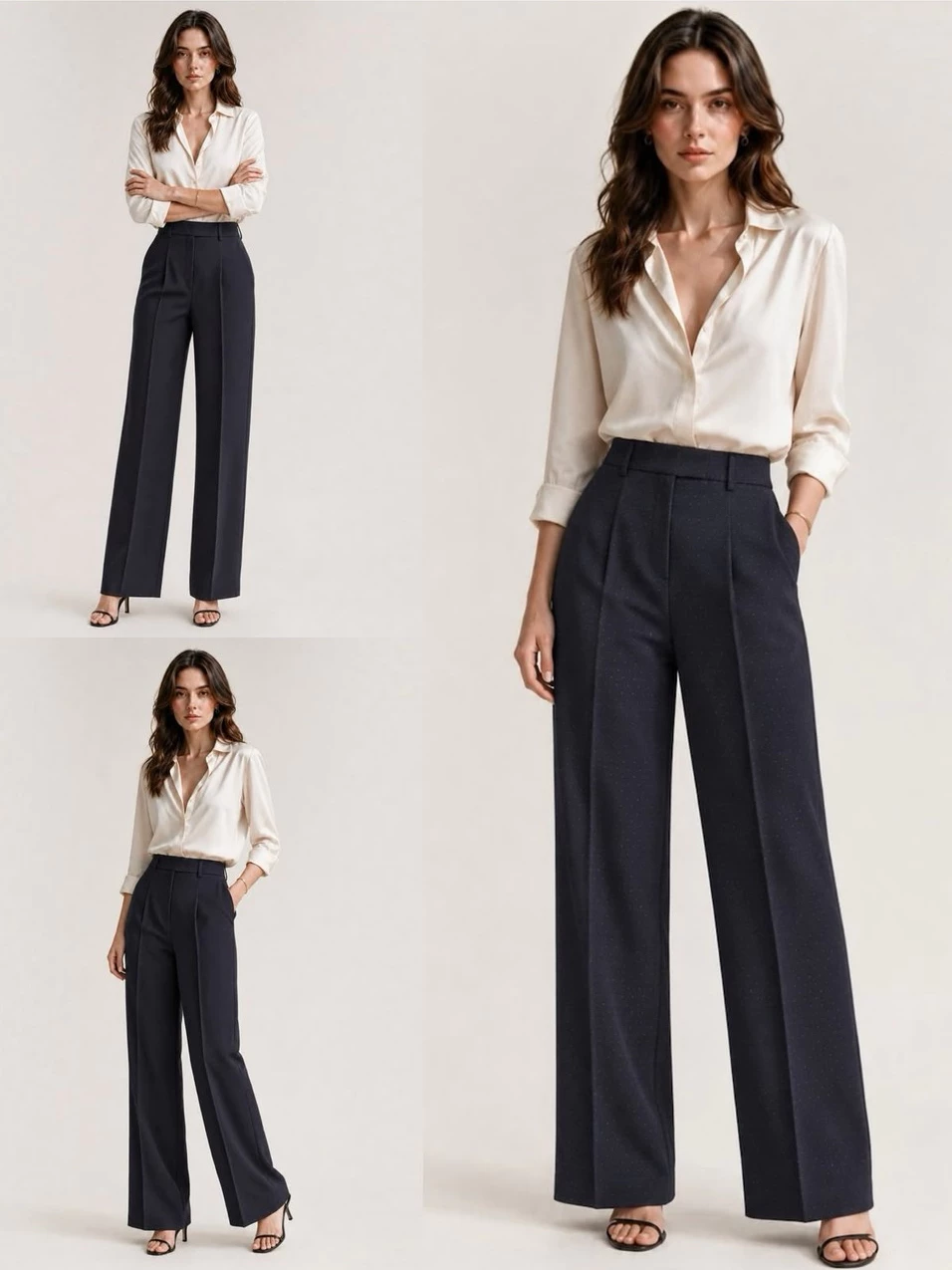 Celana Panjang Wanita AT Women's High Waist Wide Leg Pants - 3039