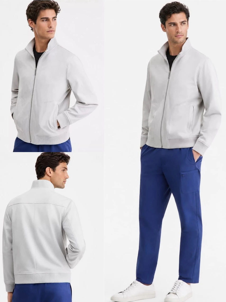 Jaket Bomber Pria AF Men's Faux-Suede Bomber Jacket - 3028