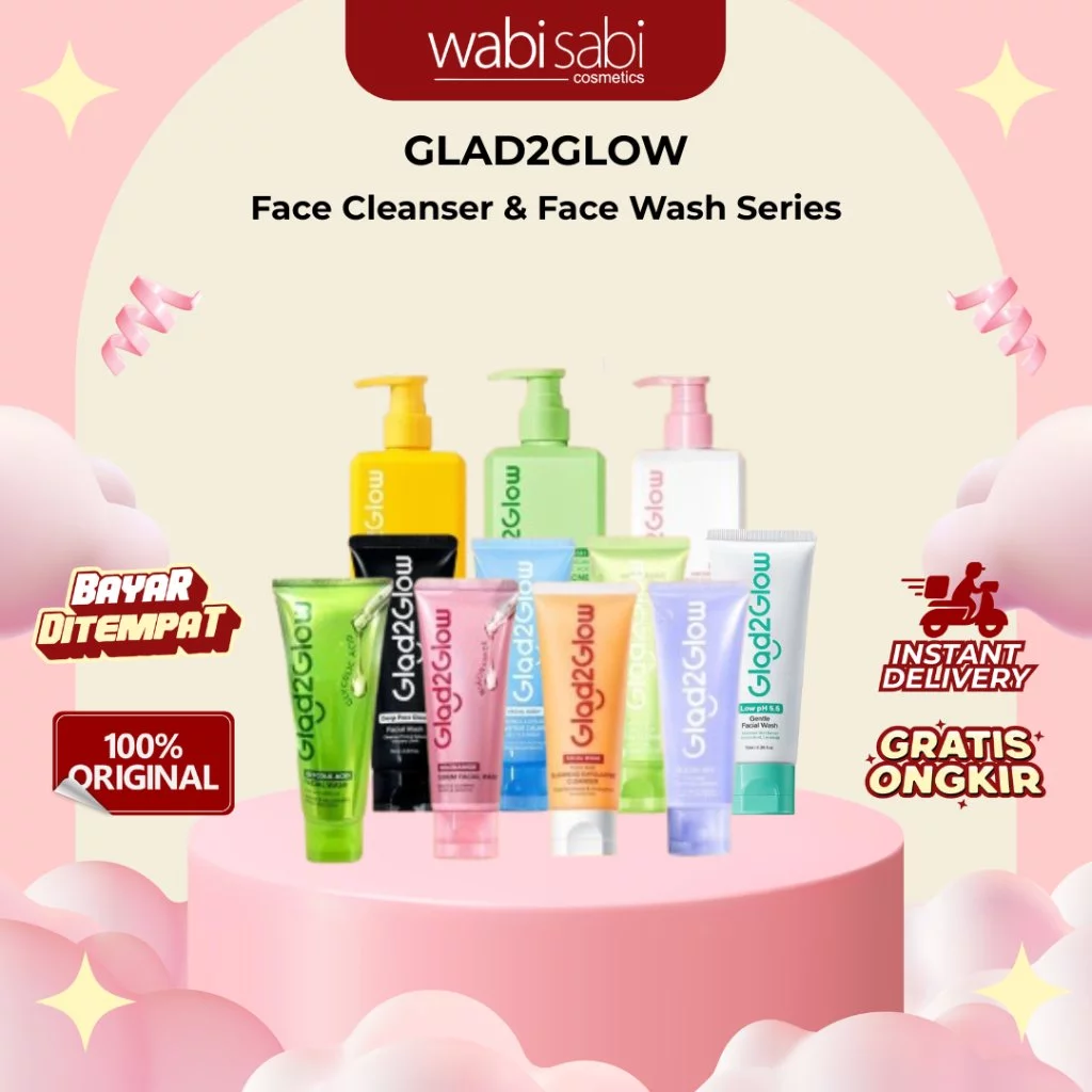 GLAD2GLOW - Face Wash Cleanser - Milk Amino Matcha Salicylic Blueberry Ceramide Tremella Vita Centella Salicylic Niacinamide Cleansing Oil Deep Pore Low pH