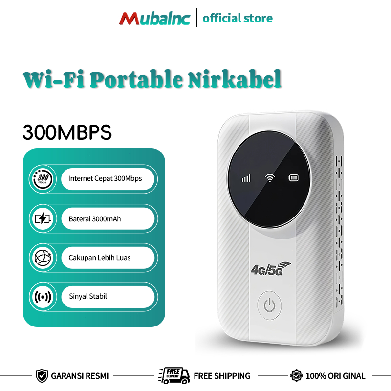 Jual Modem WiFi Portable 4G/5G 300Mbps WiFi 6 – Mifi Hotspot Saku Layar ...