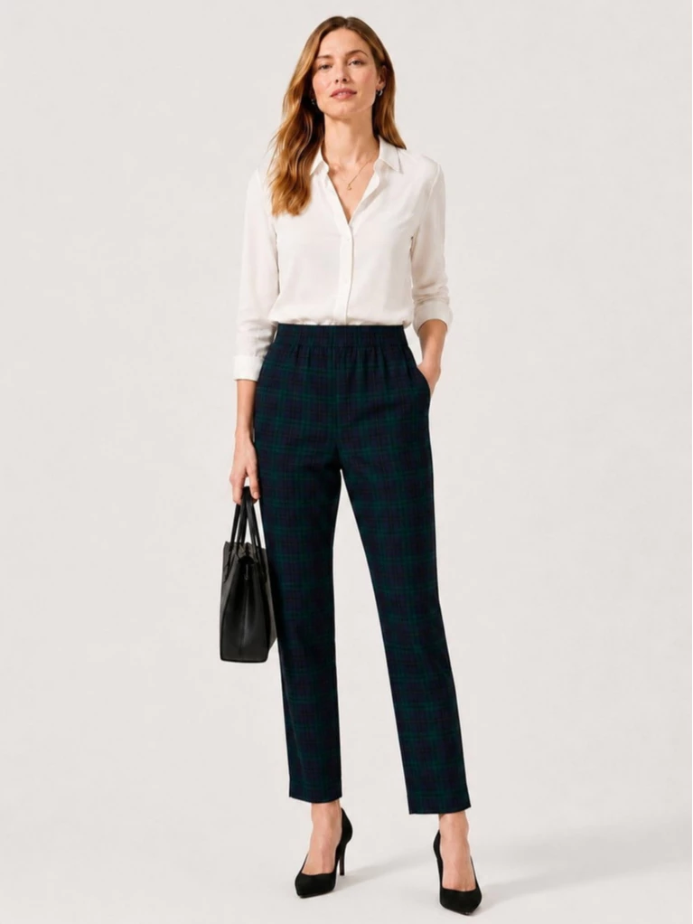 Celana Panjang Wanita SC Women’s Tartan Plaid Pull-On Pants - 2987