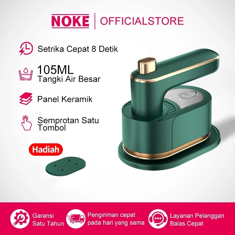 NOKE Setrika Uap 2in1 Mini Portable Cepat Panas Praktis Untuk Travel Dan Rumah Tangga