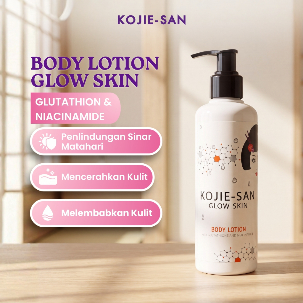 jual glutathione lotion KOJIE-SAN Body Glow Skin Transparant 250ml UV Protection Mencerahkan dan Melembabkan Kulit Relumins Advance White 1650mg