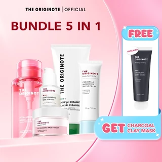 [BUY 5 GET 6] The Originote Special Bundle 5in1 | Skincare Set Micellar Water Facial Wash Moisturizer Sunscreen Serum Paket Perawatan Wajah Lengkap Glowing Acne Brightening Anti Aging Exfoliating Barrier Skin Care Routine Bundle