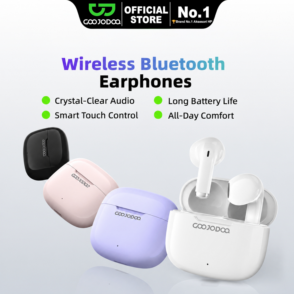 GOOJODOQ J237 Earphone Bluetooth 5.3 Stable Connection Immersive Audio Experience Low Latency Audio-Video Sync