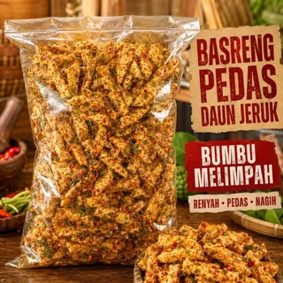Basreng Pedas Daun Jeruk 1kg Rasa Kriuk Jeruk