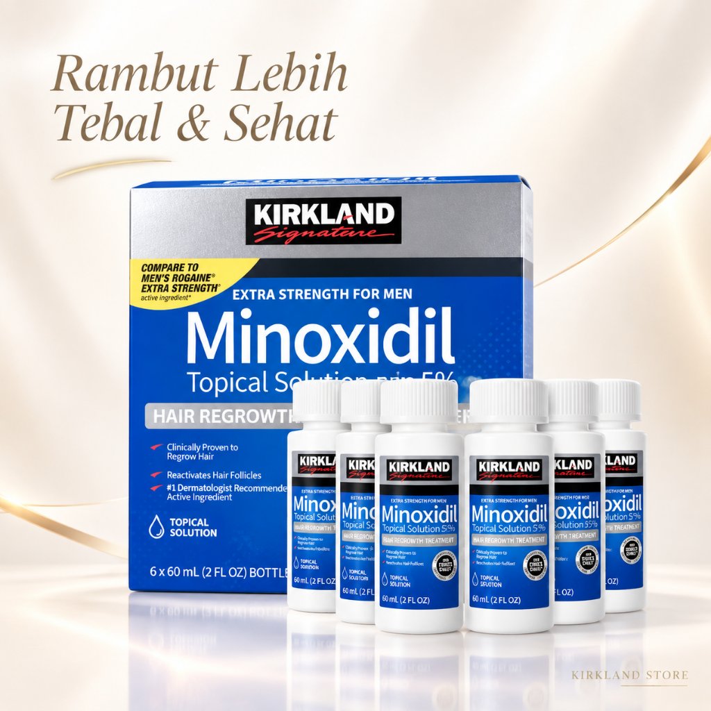 Jual Kirkland Minoxidil 5% Topical Solution Hair Regrowth Treatment ...
