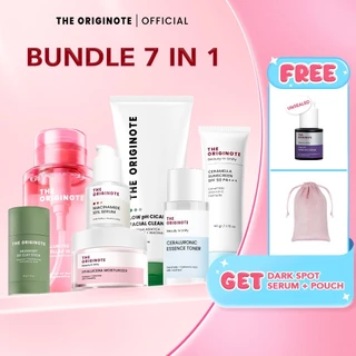 [Beginner Friendly] The Originote 7in1 Bundle Facial Cleanser Toner Serum Moisturizer Sunscreen Micellar Water Clay Stick | Acne Kit Brightening Kit Glowing Kit Barrier Kit Anti Aging Exfoliating Lengkap Untuk Perawatan Kulit Wajah Paket Skincare
