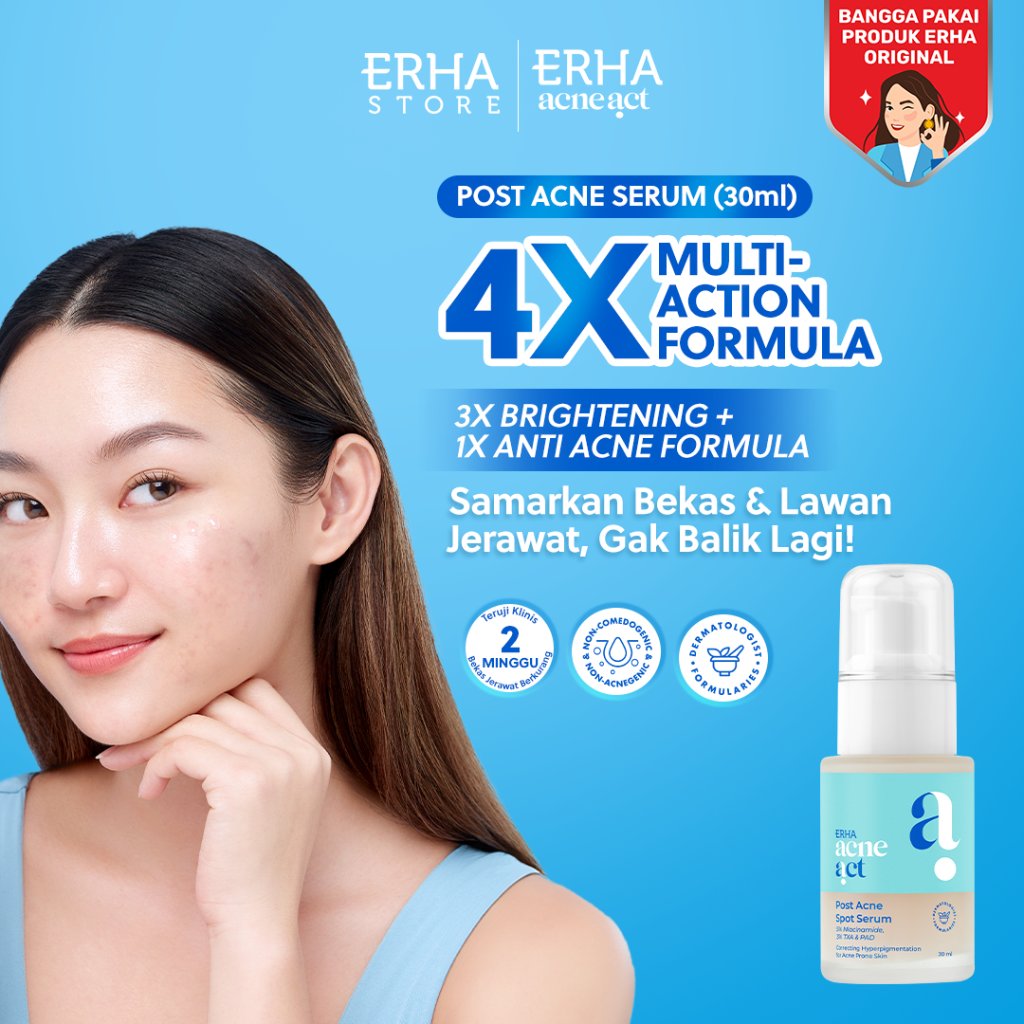 ERHA Acneact Post Acne Spot Serum 30ml Serum Bekas Jerawat Niacinamide Tranexamic Acid Salicylic Acid PAD Hilangkan Noda Hitam Redakan Merah Anti Jerawat dan Bruntusan Formula Dermatologist