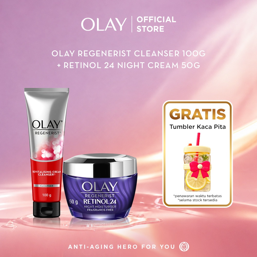 Olay Regenerist Niacinamide set -  Cleanser+Retinol Night Cream Skincare Antiaging
