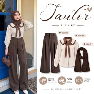 Sailor Outfit 3 in 1 Set Remaja Kekinian | Blouse + Celana + Pashmina | Setelan Hangout/Ngampus Elegan Daily || DC26