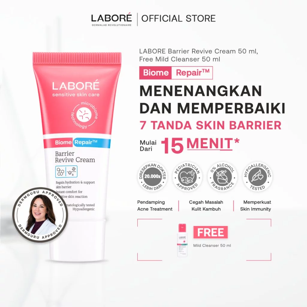 LABORE Barrier Revive Cream BiomeRepair 100ml 50ml 10ml Dermalab Revolutionaire [DERMGURU PICK GLOBAL DERMATOLOGIST] Sensitive Skin Care - Skincare Moisturizer Melembabkan Kulit Pelembab Wajah Memperbaiki Skin Barrier Prebiotics Probiotics Postbiotics
