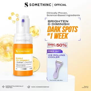 SOMETHINC MAKEUP GLASS-C 12% VITAMIN C + GlutaBright + FERULIC Serum - Mencerahkan wajah, Serum Brigthening hapus dark Spot, Age Spot & Freckles, Glowing Serum